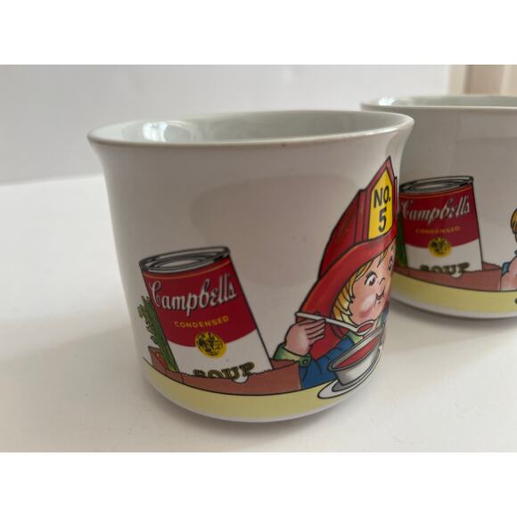 Set of 2 1993 Campbell's Soup Mugs Fireman Nurse M'mm M'mm Good! No chips - Picture 2 of 5